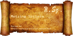 Metzing Szilvia névjegykártya