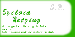 szilvia metzing business card